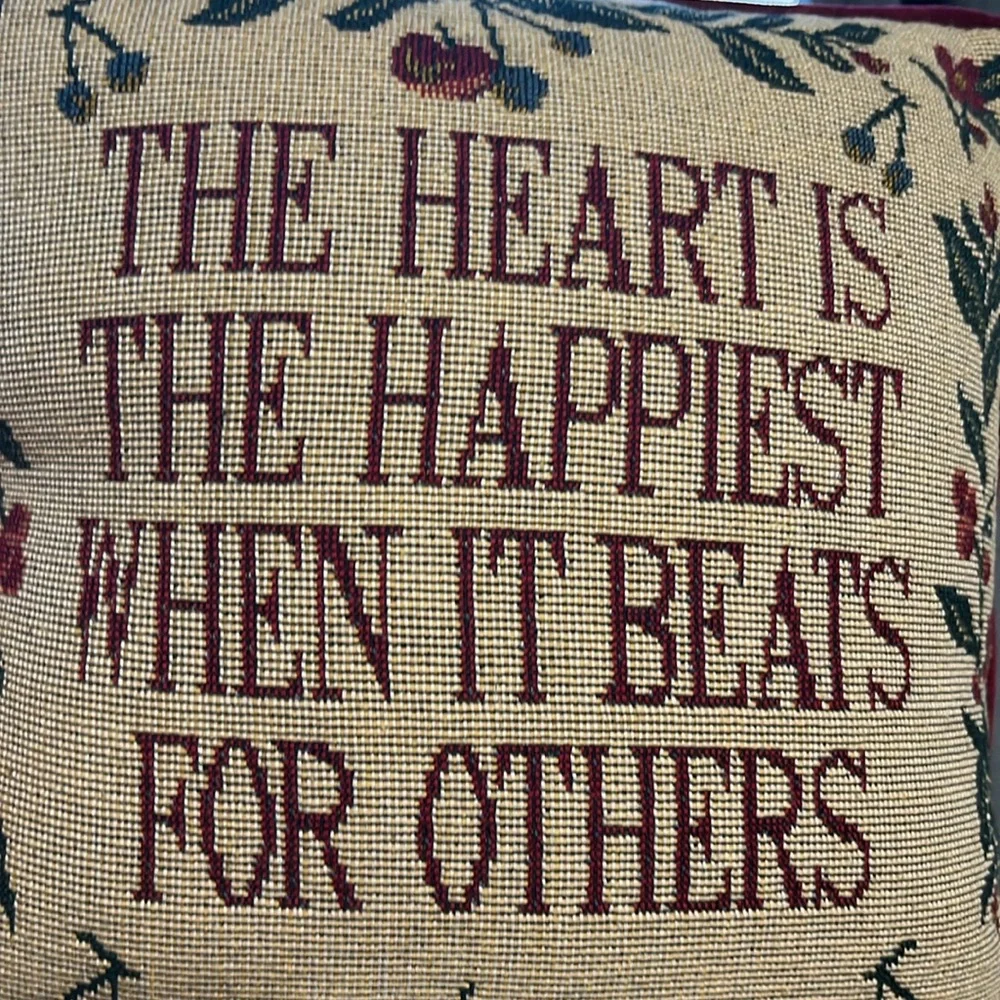 Vintage Cross Stitch Decorative Pillow with Inspirational Quote